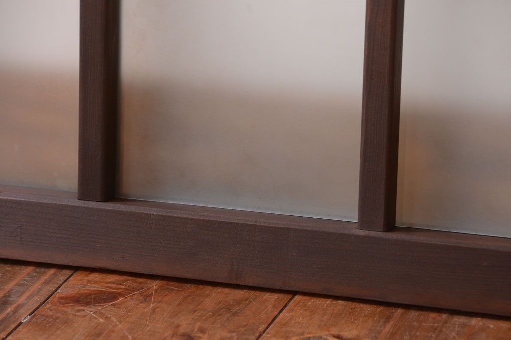 和製アンティーク　珍しいサイズ!横長のすりガラス引き戸