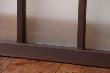和製アンティーク　珍しいサイズ!横長のすりガラス引き戸