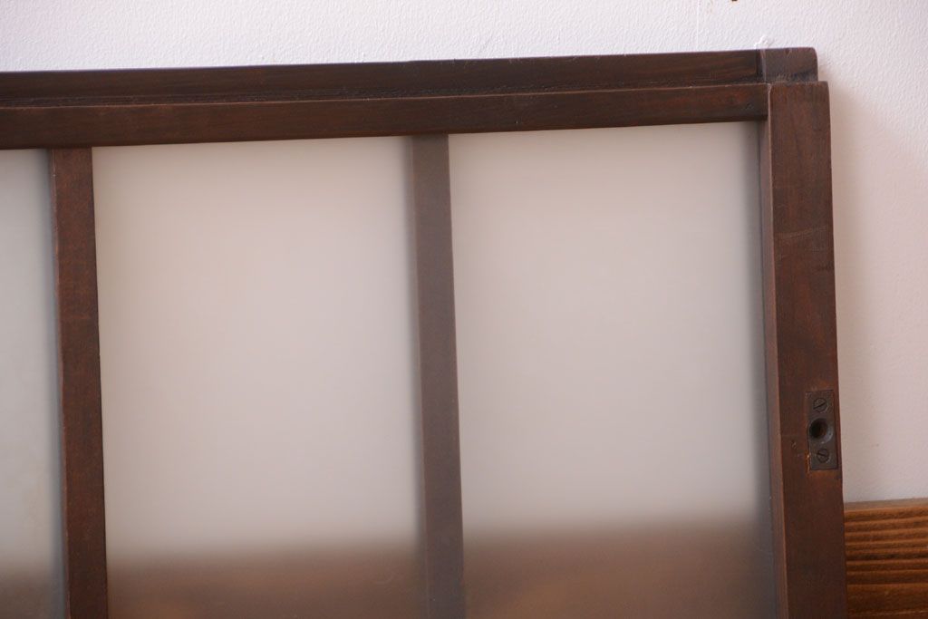 和製アンティーク　珍しいサイズ!横長のすりガラス引き戸