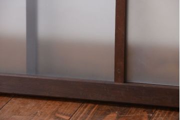 和製アンティーク　珍しいサイズ!横長のすりガラス引き戸