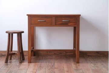 レトロ家具　昭和レトロ　引き出し2杯付き!シンプルなアンティーク平机