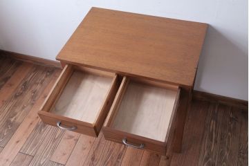 レトロ家具　昭和レトロ　引き出し2杯付き!シンプルなアンティーク平机