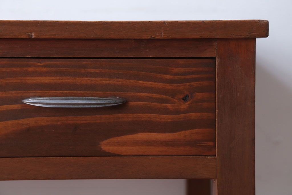 レトロ家具　昭和レトロ　引き出し2杯付き!シンプルなアンティーク平机