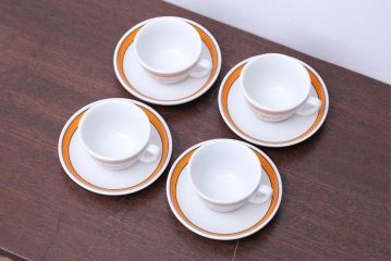 アンティーク雑貨　イタリアRichard Ginori(リチャードジノリ)　Caffe Greco(カフェグレコ)　カップ&ソーサー4客セット