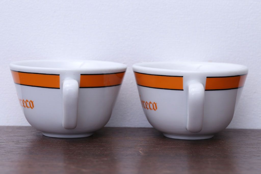 アンティーク雑貨　イタリアRichard Ginori(リチャードジノリ)　Caffe Greco(カフェグレコ)　カップ&ソーサー4客セット