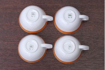 アンティーク雑貨　イタリアRichard Ginori(リチャードジノリ)　Caffe Greco(カフェグレコ)　カップ&ソーサー4客セット