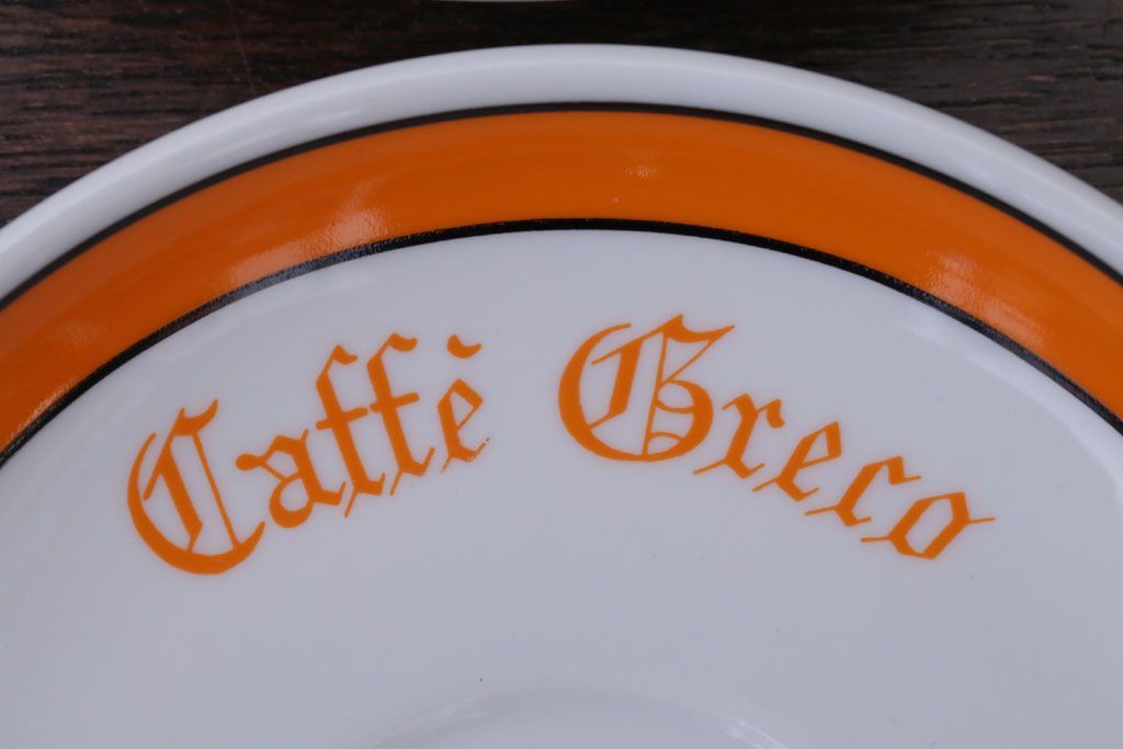 アンティーク雑貨　イタリアRichard Ginori(リチャードジノリ)　Caffe Greco(カフェグレコ)　カップ&ソーサー4客セット