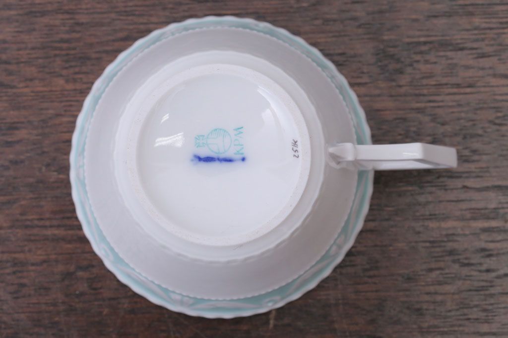 アンティーク雑貨　KPM Berlin(ベルリン王立磁器製陶所)　カップ&ソーサー・ケーキ皿