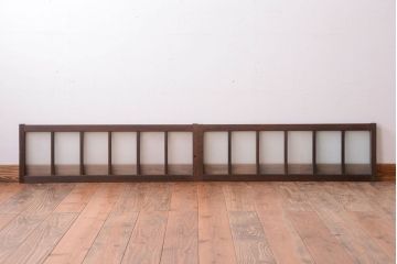 和製アンティーク　すりガラス入り!古い木製の小さなガラス戸2枚セット(1)