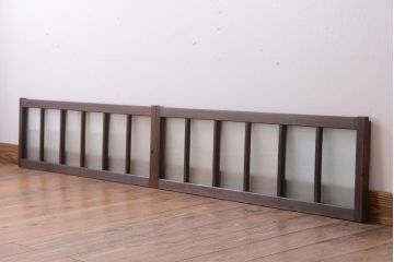 和製アンティーク　すりガラス入り!古い木製の小さなガラス戸2枚セット(1)