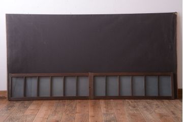 和製アンティーク　すりガラス入り!古い木製の小さなガラス戸2枚セット(1)