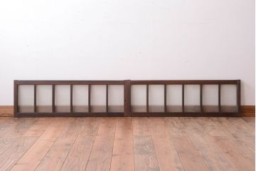 和製アンティーク　すりガラス入り!古い木製の小さなガラス戸2枚セット(2)