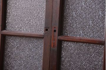 和製アンティーク　ダイヤガラス入り!レトロなガラス戸2枚セット