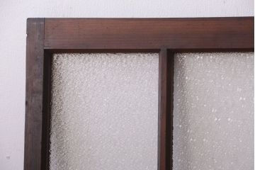 和製アンティーク　ダイヤガラス入り!レトロなガラス戸2枚セット