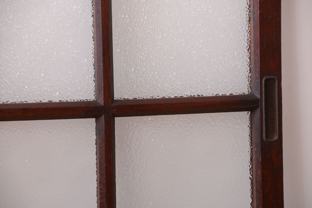 和製アンティーク　ダイヤガラス入り!レトロなガラス戸2枚セット