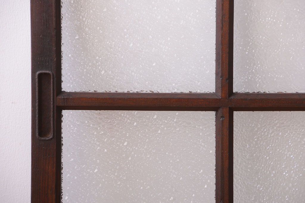 和製アンティーク　ダイヤガラス入り!レトロなガラス戸2枚セット