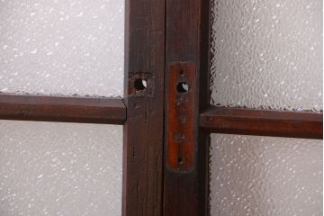 和製アンティーク　ダイヤガラス入り!レトロなガラス戸2枚セット