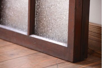 和製アンティーク　ダイヤガラス入り!レトロなガラス戸2枚セット