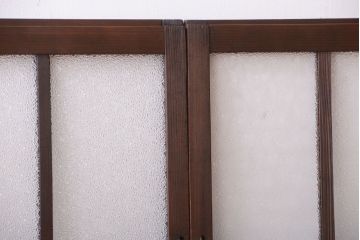 和製アンティーク　ダイヤガラス入り!レトロなガラス戸2枚セット