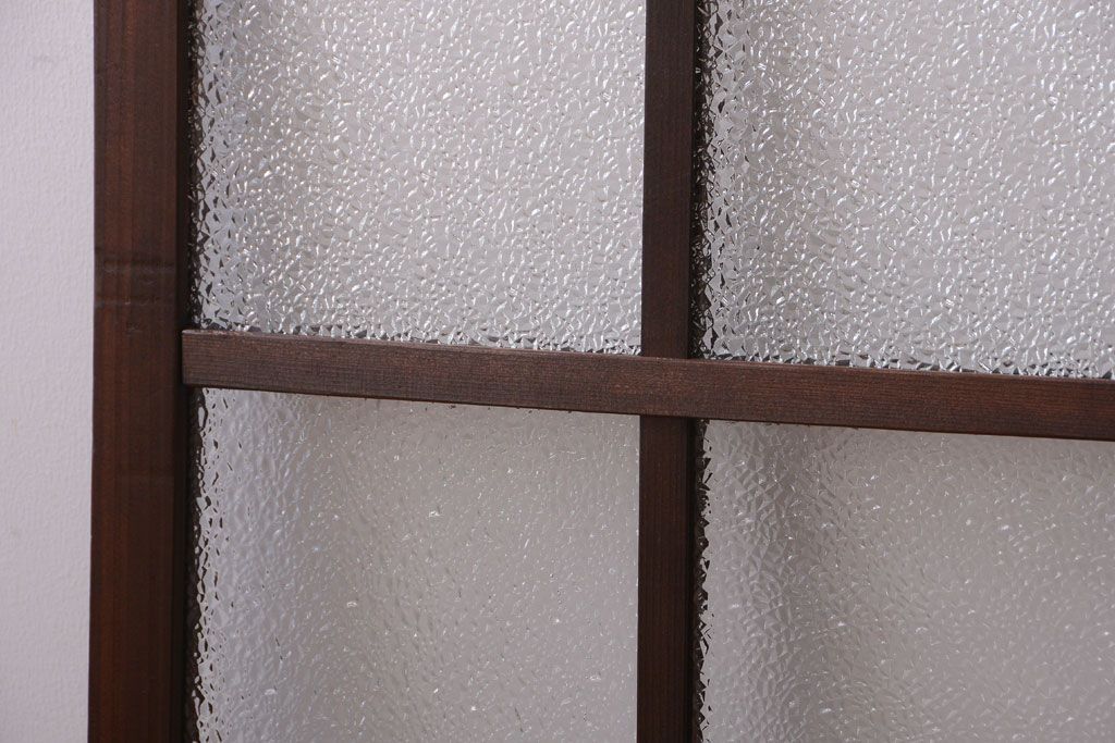 和製アンティーク　ダイヤガラス入り!レトロなガラス戸2枚セット