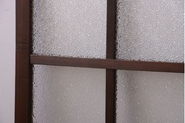 和製アンティーク　ダイヤガラス入り!レトロなガラス戸2枚セット