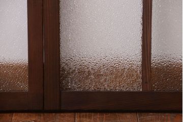 和製アンティーク　ダイヤガラス入り!レトロなガラス戸2枚セット