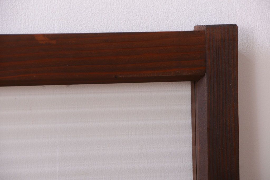 和製アンティーク　モールガラス入り!小さなガラス引き戸2枚セット