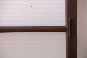 和製アンティーク　モールガラス入り!小さなガラス引き戸2枚セット