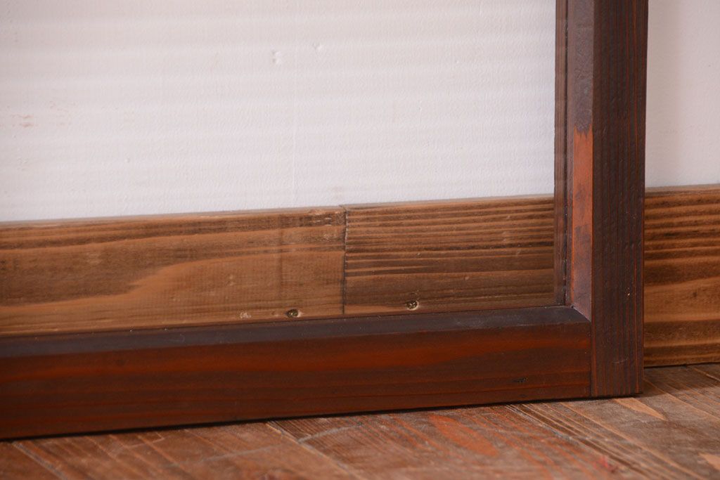 和製アンティーク　モールガラス入り!小さなガラス引き戸2枚セット