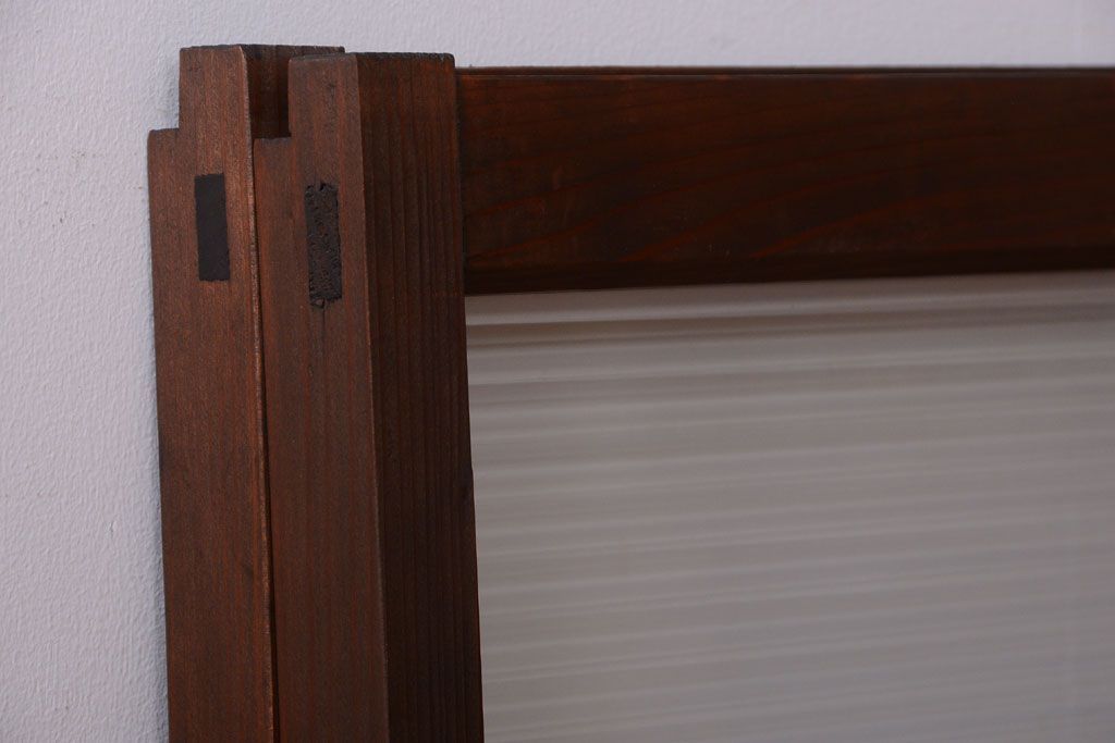 和製アンティーク　モールガラス入り!小さなガラス引き戸2枚セット