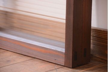 和製アンティーク　モールガラス入り!小さなガラス引き戸2枚セット