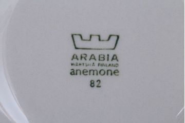 アンティーク雑貨　北欧フィンランド　アラビア(ARABIA)アネモネ・カップ&ソーサー2客セット