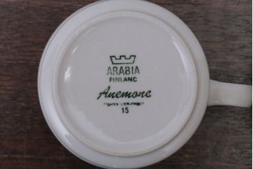 アンティーク雑貨　北欧フィンランド　アラビア(ARABIA)アネモネ・カップ&ソーサー2客セット