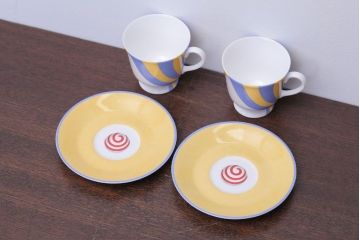 アンティーク雑貨　HERMES(エルメス)　CIRCUS(サーカス)　カップ&ソーサー2客セット