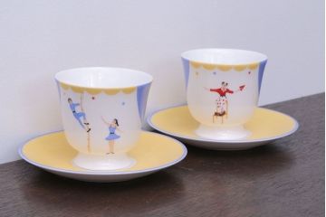 アンティーク雑貨　HERMES(エルメス)　CIRCUS(サーカス)　カップ&ソーサー2客セット