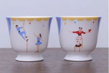 アンティーク雑貨　HERMES(エルメス)　CIRCUS(サーカス)　カップ&ソーサー2客セット