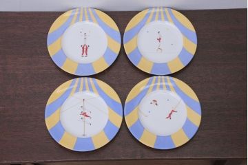 アンティーク雑貨　美品　HERMES(エルメス)　CIRCUS(サーカス)　プレート皿4枚セット