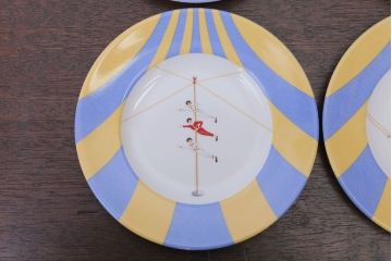 アンティーク雑貨　美品　HERMES(エルメス)　CIRCUS(サーカス)　プレート皿4枚セット