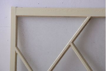 アンティーク　珍しい菱形デザイン!おしゃれな結霜ガラス引き戸2枚セット