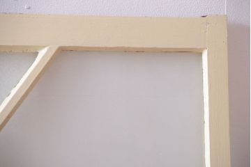 アンティーク　珍しい菱形デザイン!おしゃれな結霜ガラス引き戸2枚セット