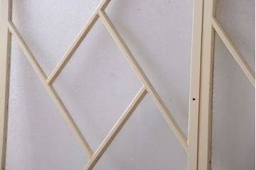 アンティーク　珍しい菱形デザイン!おしゃれな結霜ガラス引き戸2枚セット