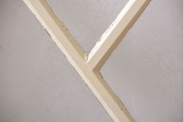 アンティーク　珍しい菱形デザイン!おしゃれな結霜ガラス引き戸2枚セット