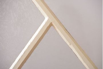 アンティーク　珍しい菱形デザイン!おしゃれな結霜ガラス引き戸2枚セット