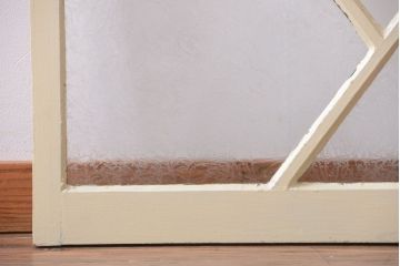 アンティーク　珍しい菱形デザイン!おしゃれな結霜ガラス引き戸2枚セット