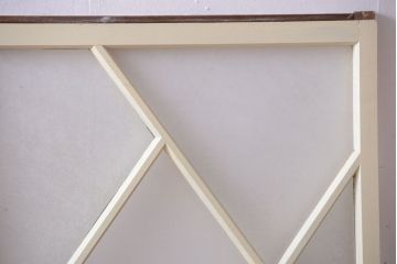 アンティーク　珍しい菱形デザイン!おしゃれな結霜ガラス引き戸2枚セット