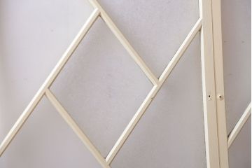 アンティーク　珍しい菱形デザイン!おしゃれな結霜ガラス引き戸2枚セット