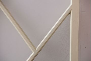 アンティーク　珍しい菱形デザイン!おしゃれな結霜ガラス引き戸2枚セット