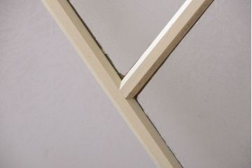 アンティーク　珍しい菱形デザイン!おしゃれな結霜ガラス引き戸2枚セット