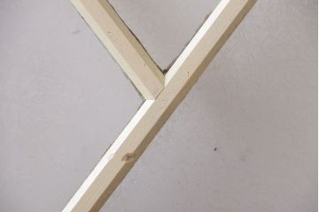 アンティーク　珍しい菱形デザイン!おしゃれな結霜ガラス引き戸2枚セット