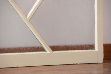 アンティーク　珍しい菱形デザイン!おしゃれな結霜ガラス引き戸2枚セット